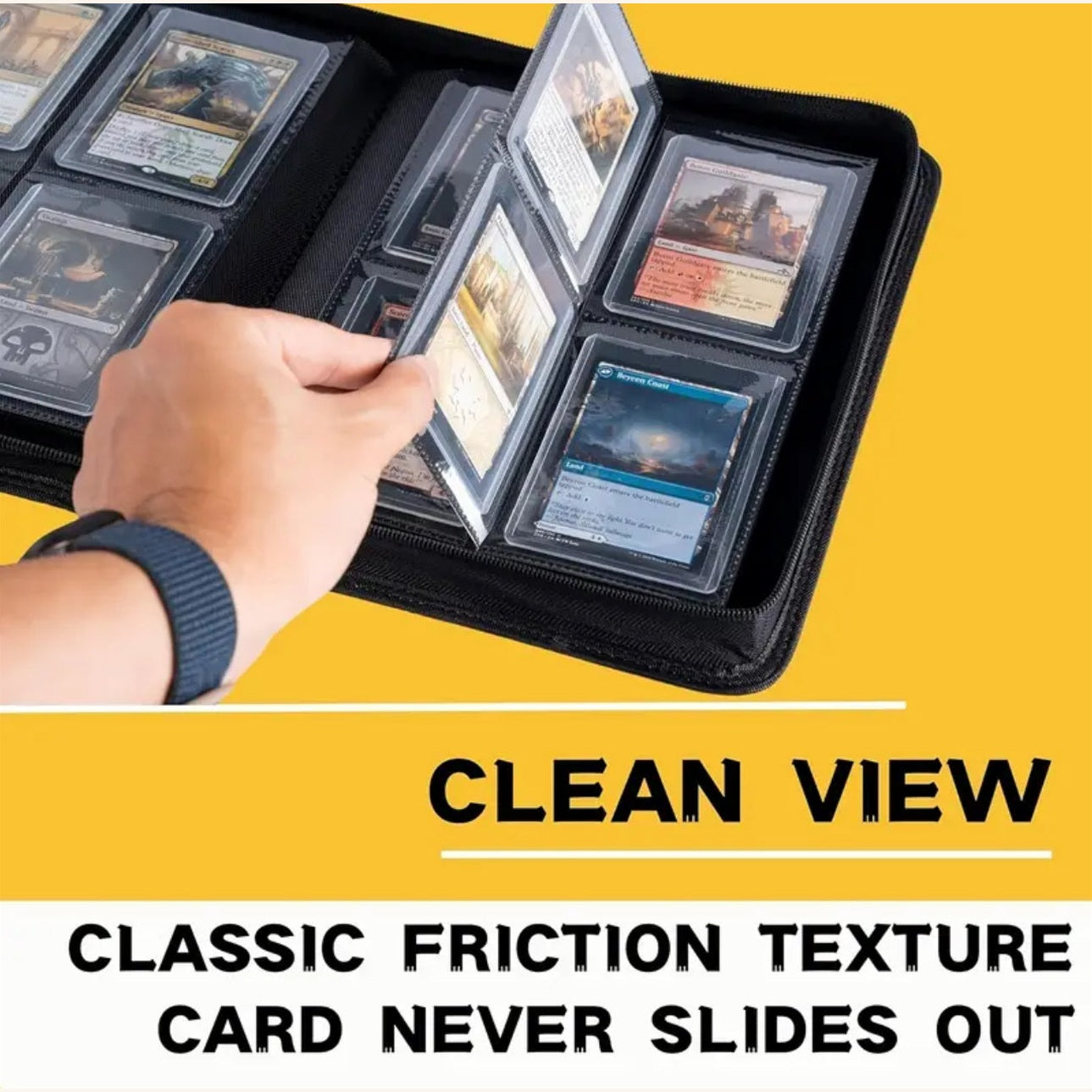 Toploader binder holds 128 toploader ( yellow)