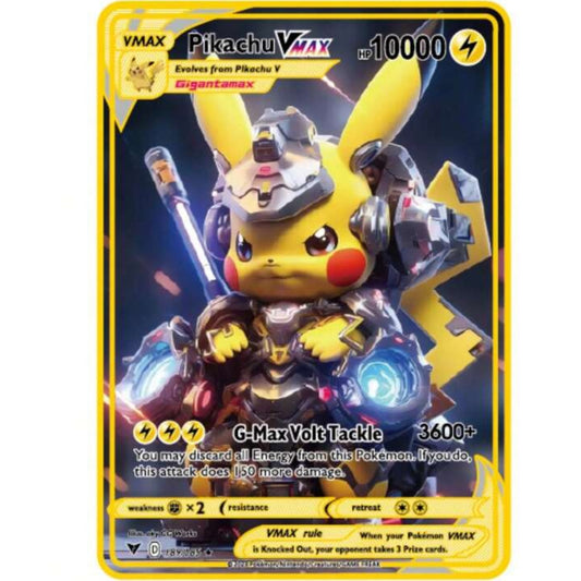 Pikachu gold metal custom card