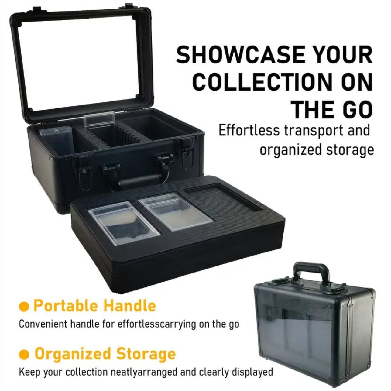 Graded card storge 3 row with glass side