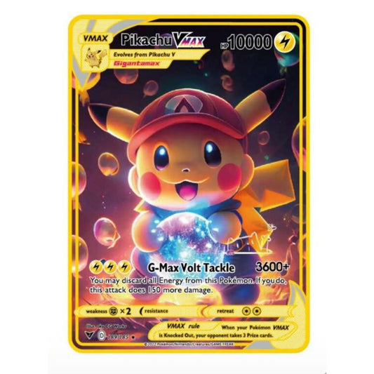 Pikachu gold metal custom card
