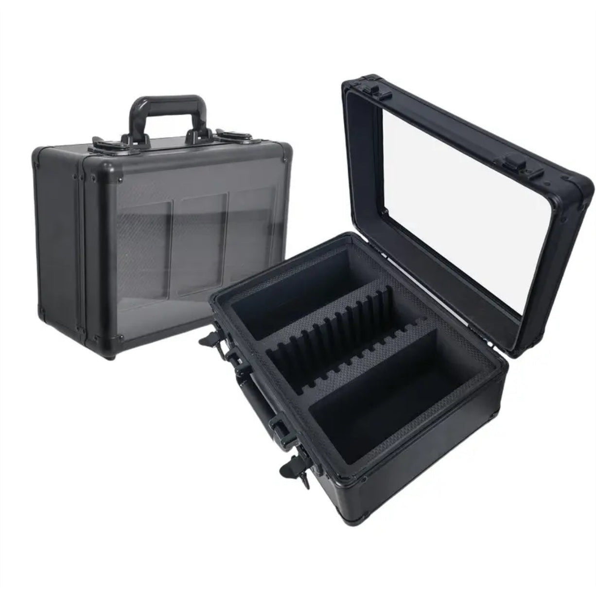 Graded card storge 3 row with glass side