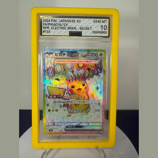 2024 POKEMON JPN SV8-SUPER ELECTRIC BREAKER SUPER RARE #122 PIKACHU EX graded 10
